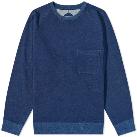 Yarn Dyed Crew Neck Pocket Sweat