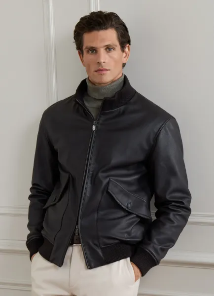 Lamb Leather Blouson Jacket