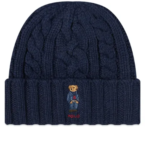 Bear Cable Knit Beanie