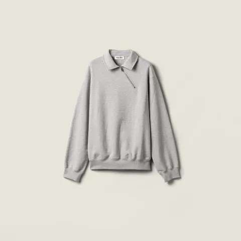 Zippered cotton fleece jacket