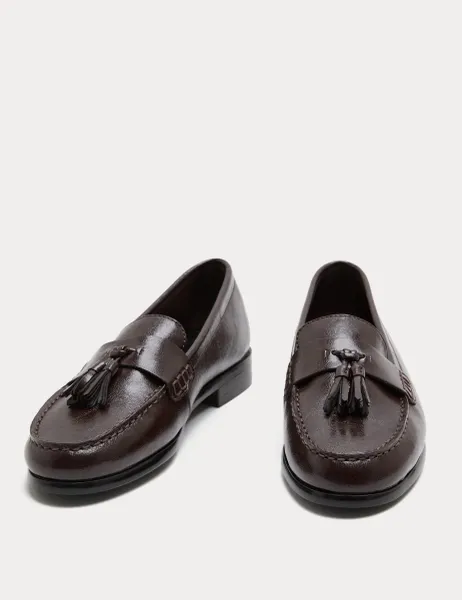 Marks & Spencer Tassel Block Heel Loafers Wine