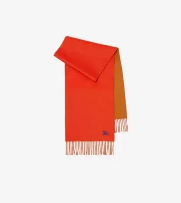 Reversible Cashmere Scarf in Tomato orange/squash orange