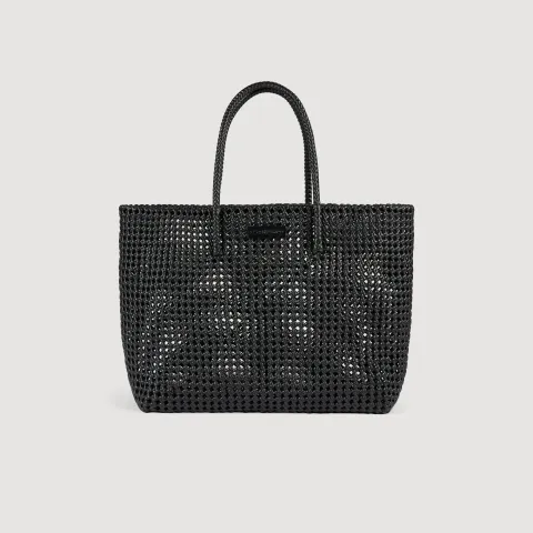 SANDRO Woven tote bag with patch