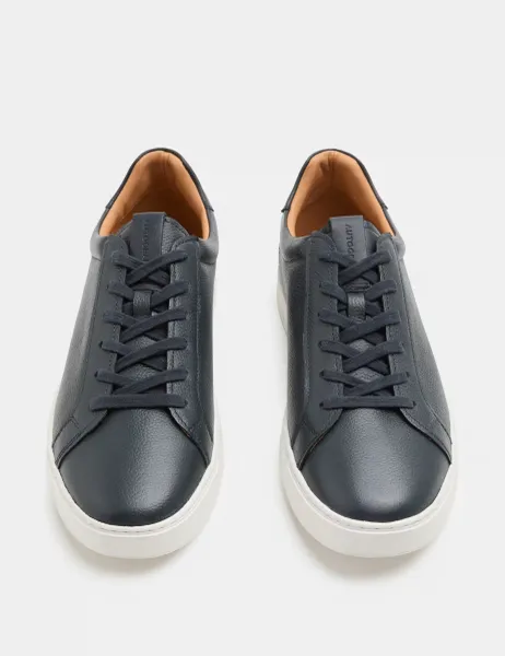 Autograph Leather Cupsole Trainers Navy