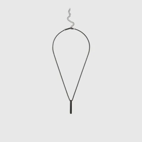 River Island Stainless Steel Bar Necklace