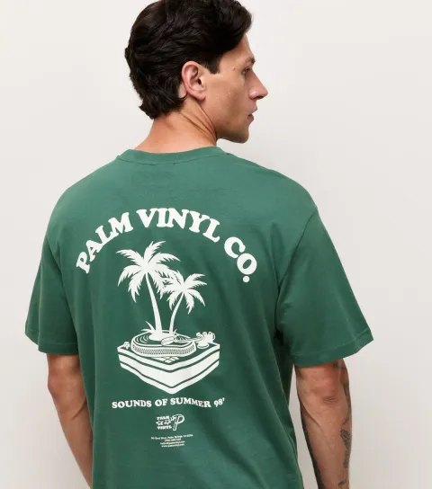 Men's Dark Green Organic Cotton Relaxed Short Sleeve T-Shirt