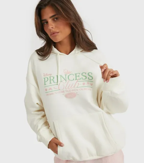 Skinnydip Women's White Disney Princess Club Hoodie