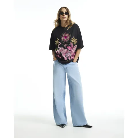 River Island Cotton Tiger Embellished T-Shirt