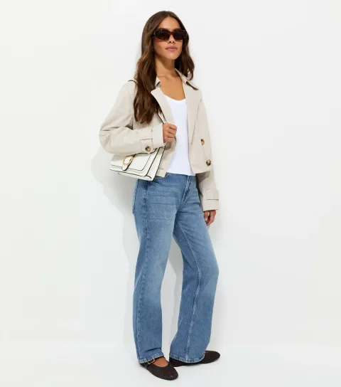 Women's Petite Blue Stretch Cotton Ruby Straight Leg Jeans