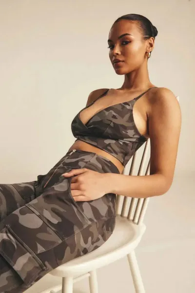 Freddy Cross Front Top - Grey Camo