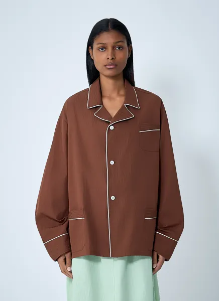 Cotton Shirt With Contrast Trim
