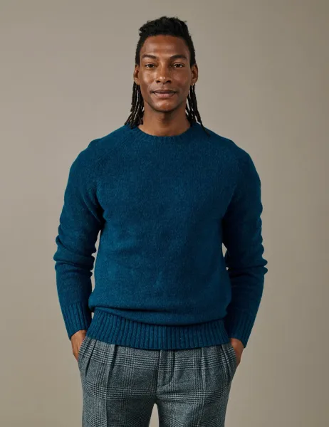 Aubin Pure Wool Crew Neck Jumper Teal