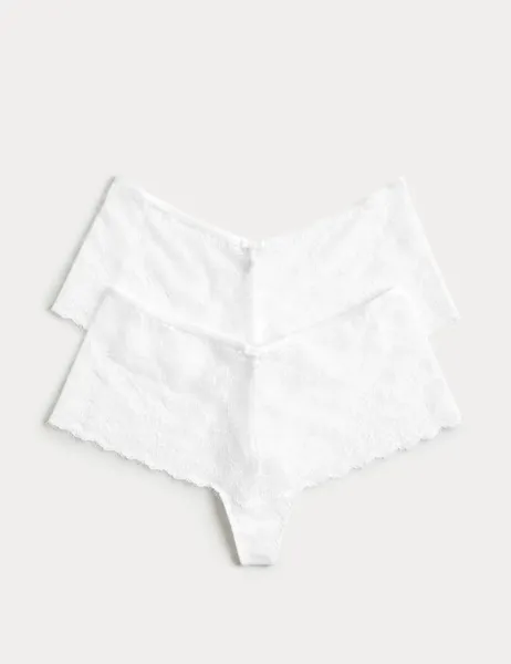 Marks & Spencer 2 Pack Ida Lace High Rise Knicker Shorts White