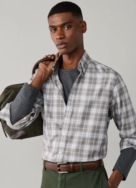 Hackett Tailored Fit Plaid Check Flannel Shirt