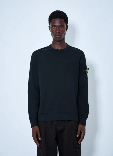 Crewneck Sweatshirt with Logo Patch
