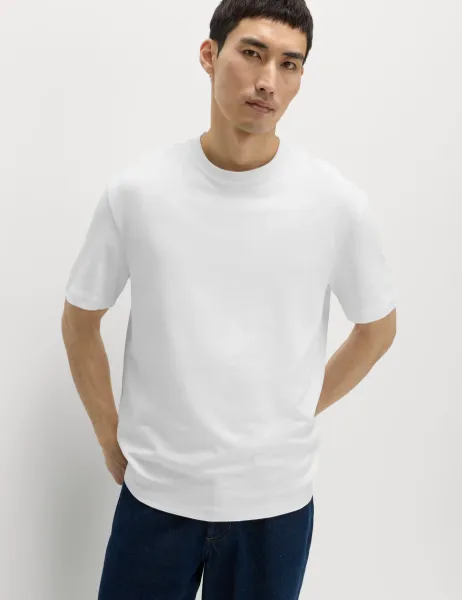 Marks & Spencer Relaxed Fit Cotton Blend Ultimate Performance T-Shirt White