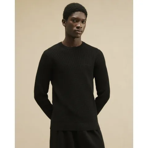 River Island Slim Fit Waffle Knitted Jumper