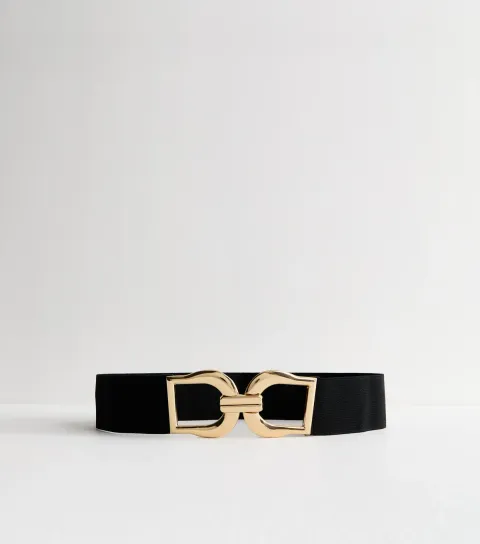 Black Buckle Stretchy Belt