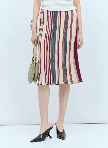 Stripe Knit Midi Skirt