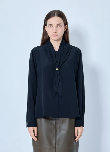 Max Mara Silk Tie-Neck Blouse