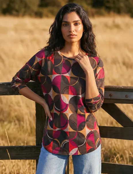 Roman Geometric Top Orange Mix