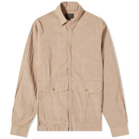 Seersucker Check Zip Blouson Jacket