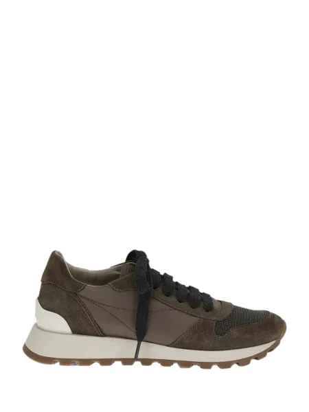 BRUNELLO CUCINELLI Monile Suede-Panelled Sneakers Brown