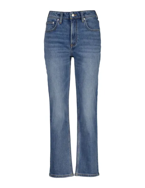 Gant Mid Rise Straight Leg Cropped Jeans Light Blue
