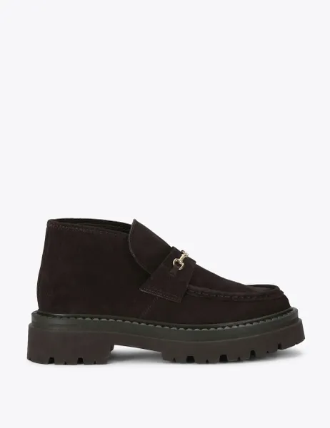 Steve Madden Suede Flat Round Toe Ankle Boots Brown