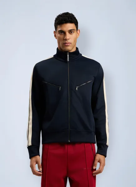 Curved Logo Zip-Up Track Jacket