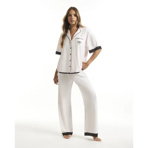 River Island Lace Trim Jersey Pyjamas