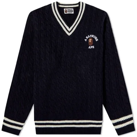 College Wide Cable Knit Sweater