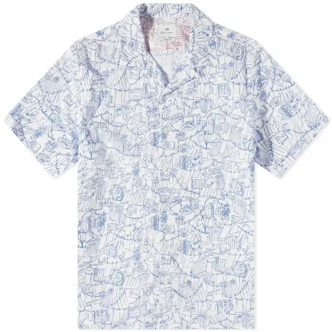 Drawing Print Vacation Shirt