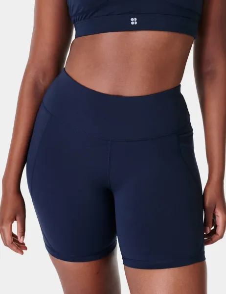 Sweaty Betty Power 6 Biker Gym Shorts Navy