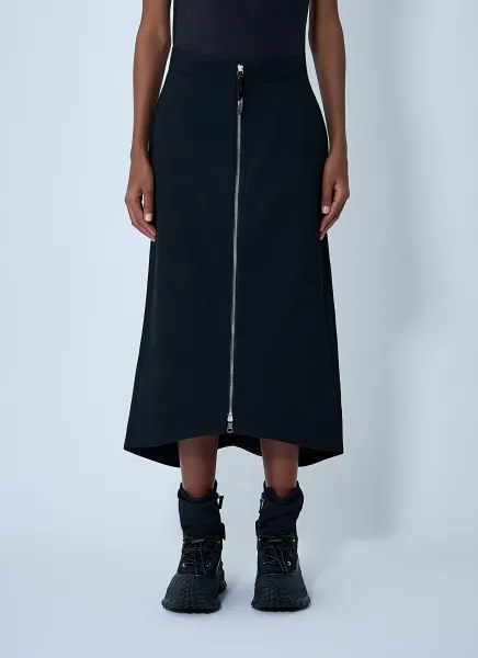 Zip-Up Midi Skirt