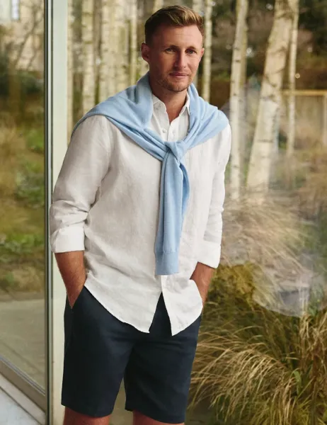 Charles Tyrwhitt Slim Fit Pure Linen Shirt White