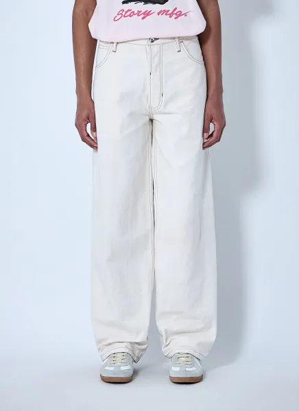 Wide-Leg Denim Trousers
