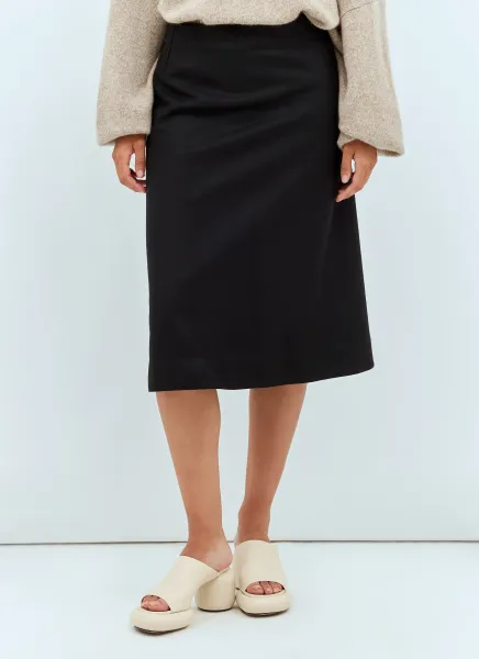 Wool Midi Skirt