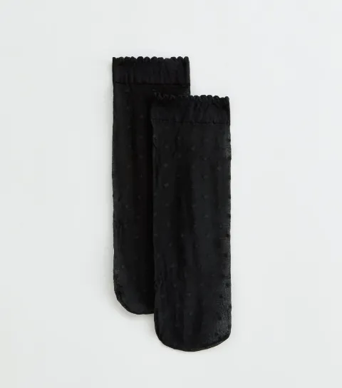 Black Polka Dot Sheer Socks
