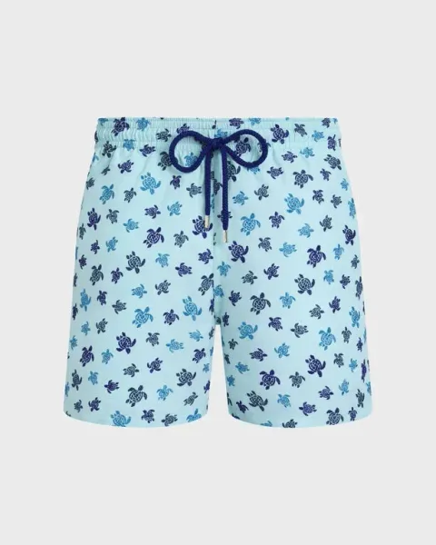 Vilebrequin Men Embroidered Swim Shorts Micro Ronde Des Tortues