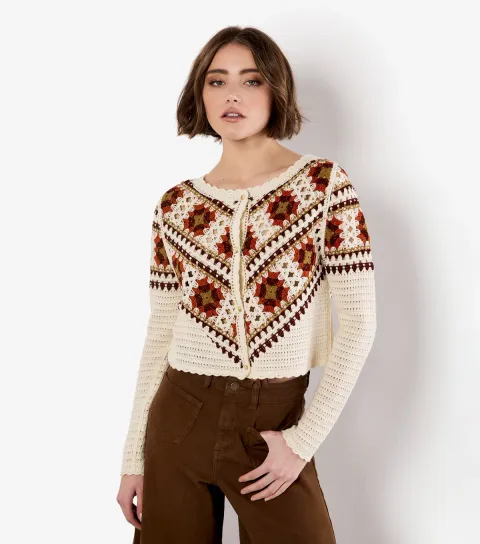 Women's Crochet Boxy Cardigan