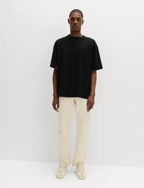 Marks & Spencer Pure Cotton Oversized Midweight T-Shirt Black