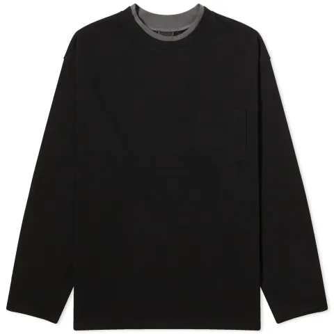 Double Neck Longsleeve Pocket T-shirt