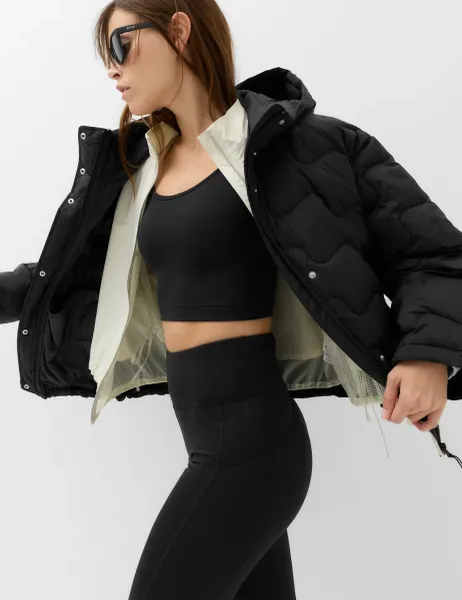 Stormwear Quilted Hooded Puffer Jacket Black