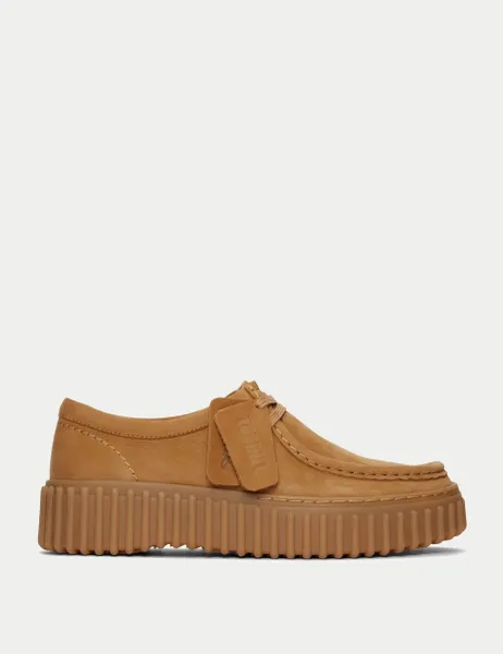 Clarks Torhill Bee Leather Flatform Loafers Tan