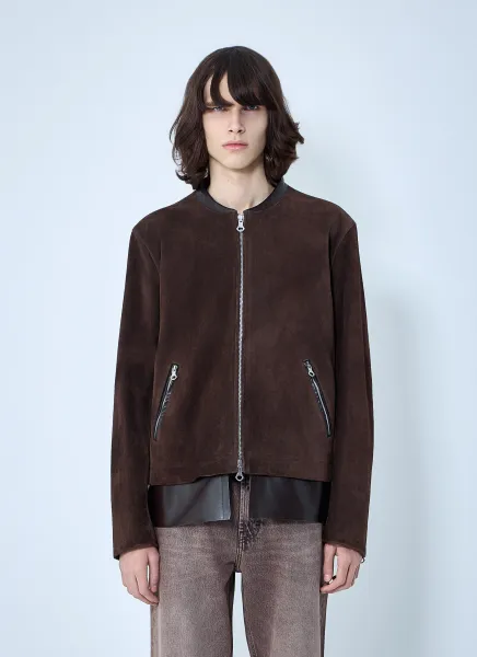 Drift Zip-Dastening Suede Jacket