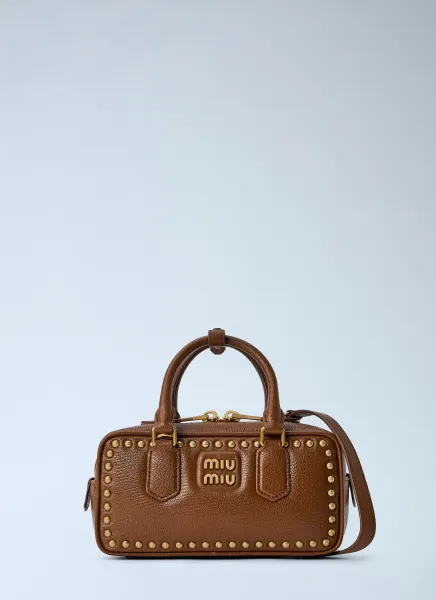 MIU MIU Brandy Arcadie Studded Leather Bag