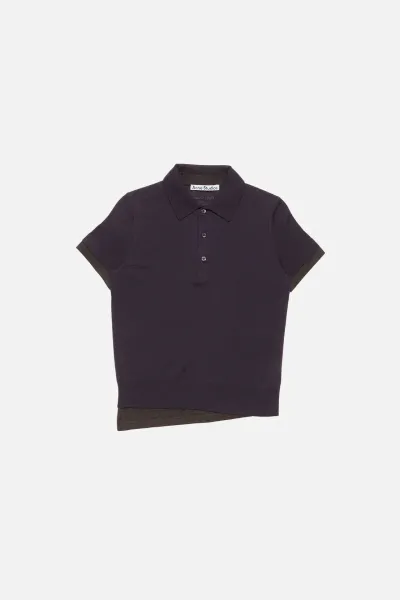 Layered knit polo