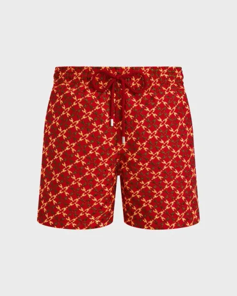 Vilebrequin Men Swim Shorts Embroidered Homard Pixel