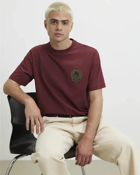 River Island Regular Fit Cotton Saint Crest T-Shirt